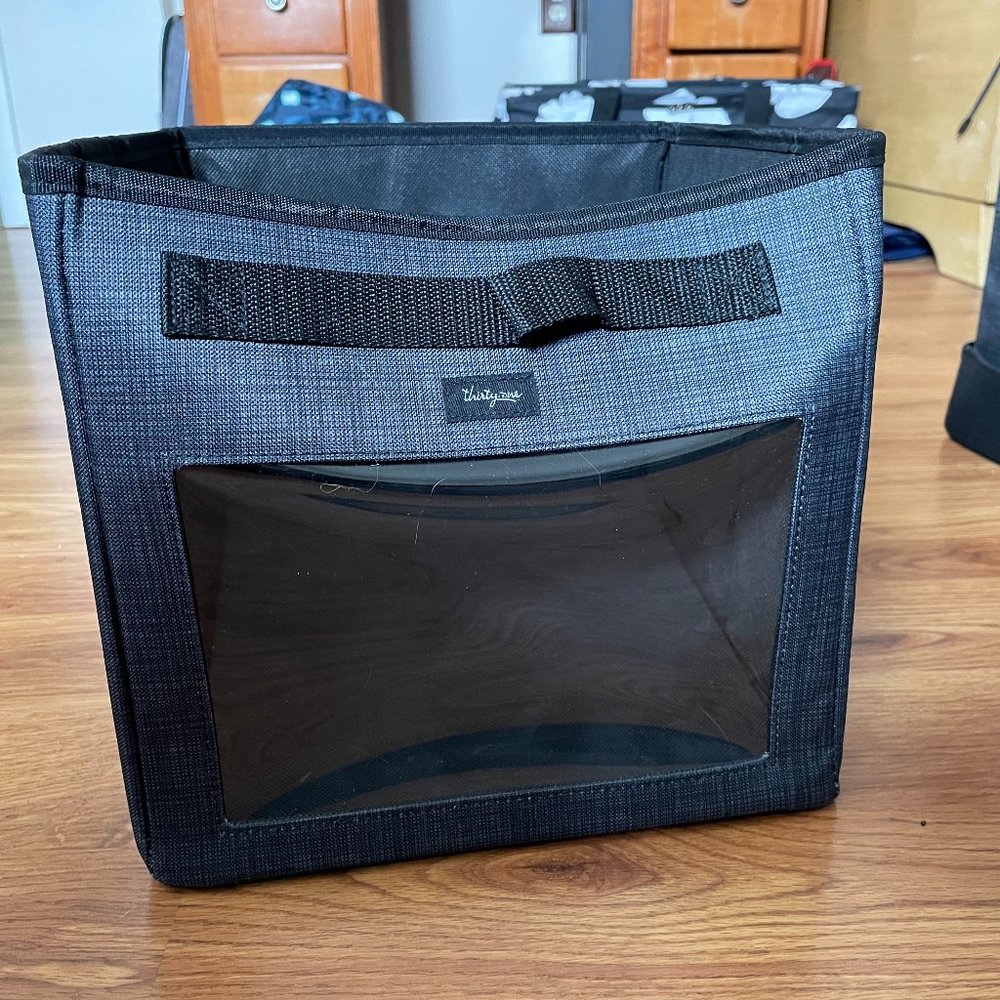 thirty one Mini Storage Cube  in Charcoal Crosshatch